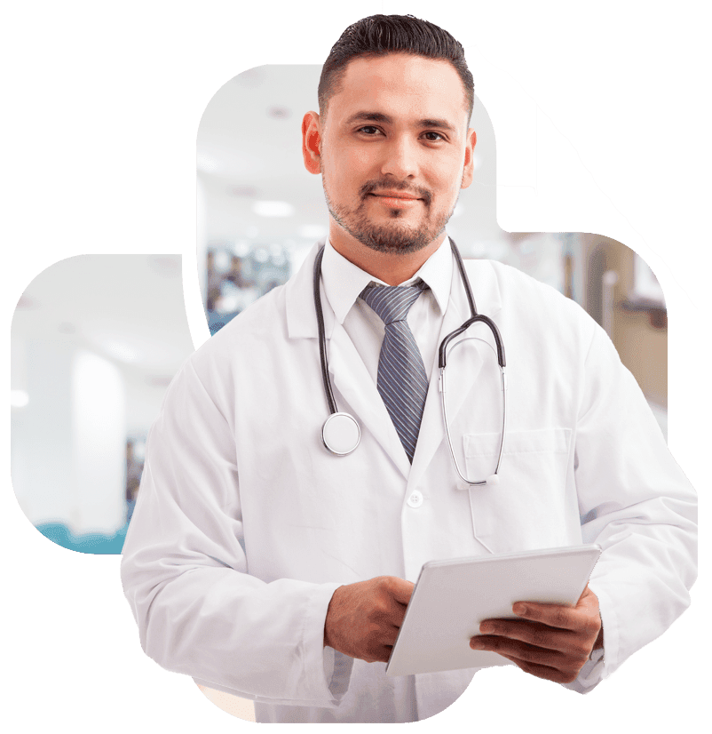Doctor providing home care